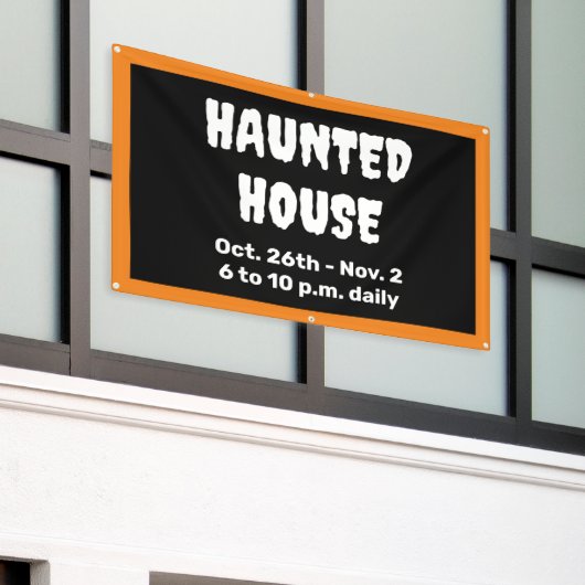 Bannière Maison personnalisée hantée (Bâtiment extérieur)