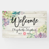 Bannière mariage Accueil Plante Succulent Bois rus (Horizontal)