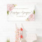 Bannière Mariage Aquarelle Pink Peonies (En situation)