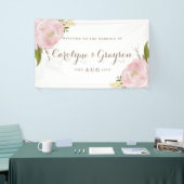 Bannière Mariage Aquarelle Pink Peonies (Salon professionnel)
