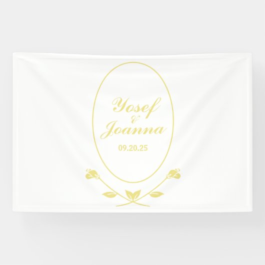 Bannière Mariage blanc et or (Horizontal)