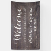 Bannière Mariage de bienvenue Bois Vintage rustiqu (Vertical)
