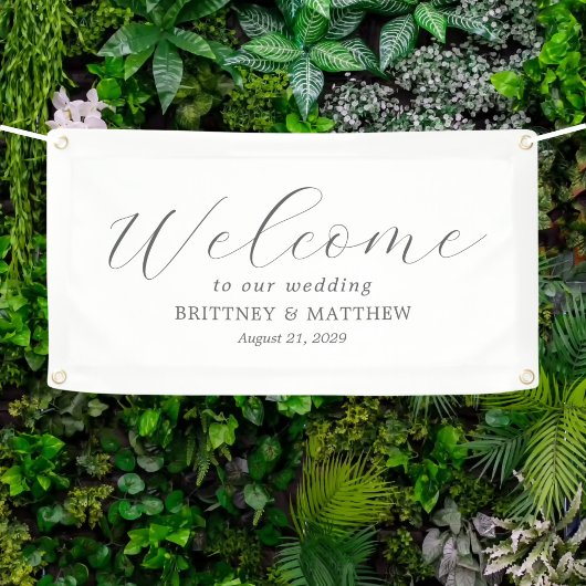 Bannière Mariage de bienvenue de script chic