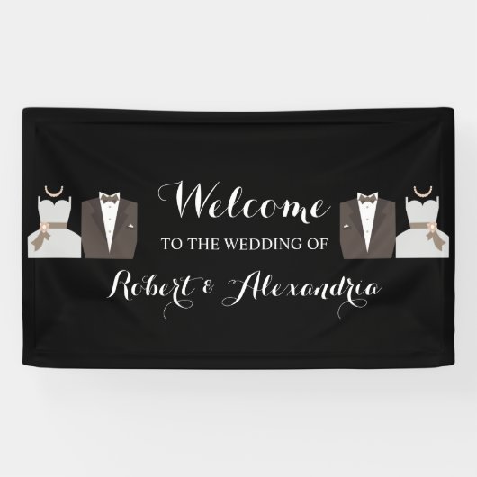 Bannière Mariage de bienvenue pour mariée et chamb (Horizontal)