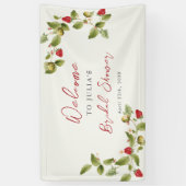 Bannière Mariage de fleurs de fraises rouges sucré (Vertical)
