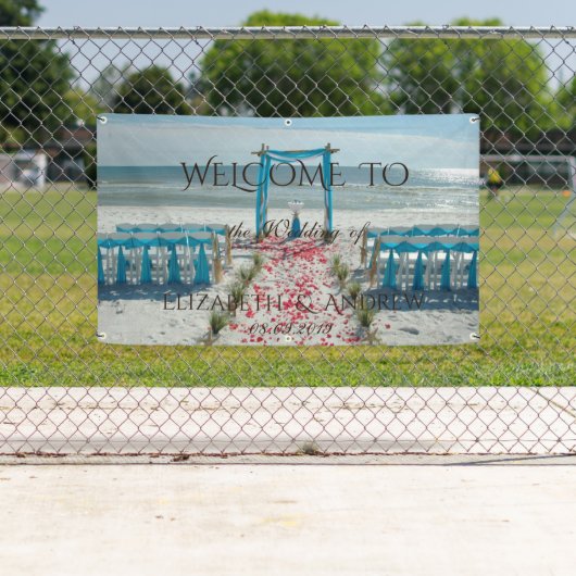 Bannière Mariage de l'Arbor de la Plage Tropicale (En situation)