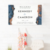 Bannière Mariage d'entrée en marbre bleu peint à l (En situation)