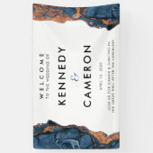 Bannière Mariage d'entrée en marbre bleu peint à l (Vertical)