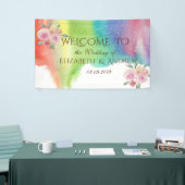 Bannière Mariage des fleurs d'aquarelle moderne (Salon professionnel)
