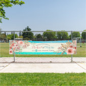 Bannière mariage Elégant rose Floral Turquoise Poi (En situation)