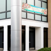 Bannière mariage Elégant rose Floral Turquoise Poi (Bâtiment extérieur)