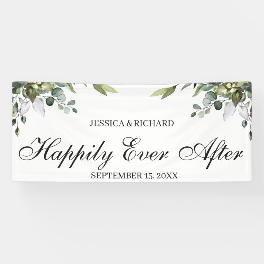 Bannière Mariage Eucalyptus Watercolor (Horizontal)