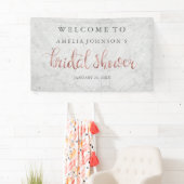 Bannière mariage Fête des mariées Marbre Rose Or (En situation)