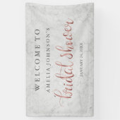 Bannière mariage Fête des mariées Marbre Rose Or (Vertical)