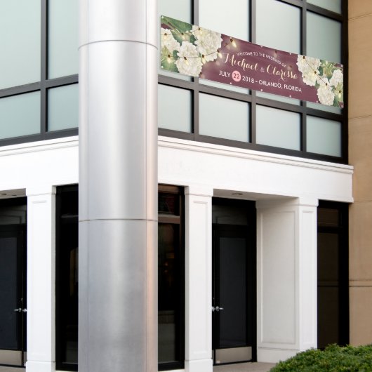 Bannière mariage Fleurs Hydrangea Éclairages à cor (Bâtiment extérieur)