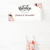 Bannière Mariage floral Bourgogne personnalisée (Insitu)