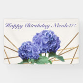 Bannière Mariage floral élégante Hydrangea & Gold (Horizontal)