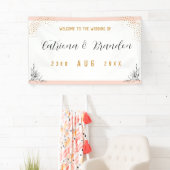 Bannière Mariage moderne avec points rose et noir  (En situation)