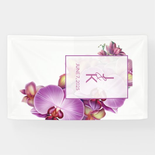 Bannière mariage Monogramme Couple (Horizontal)