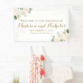 Bannière Mariage or et blanc (En situation)