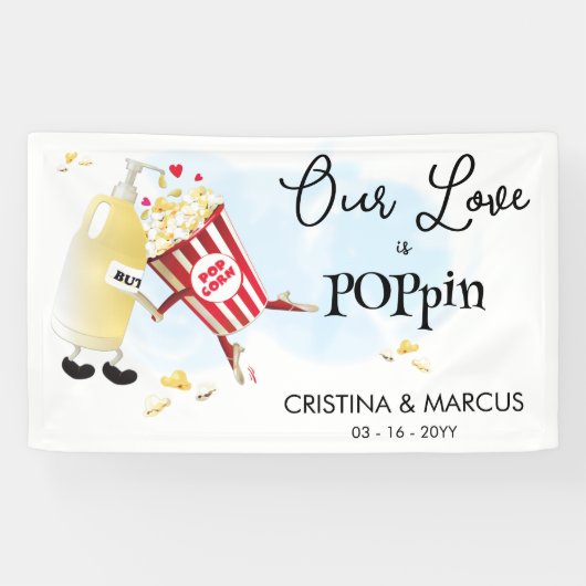 Bannière Mariage Popcorn Love (Horizontal)