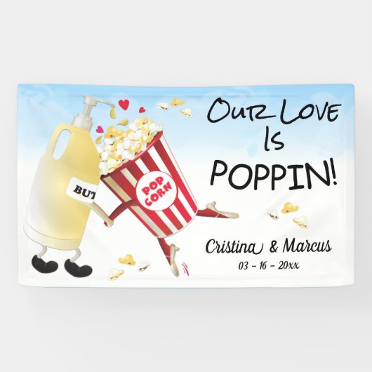 Bannière Mariage Popcorn Love (Horizontal)