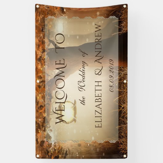 Bannière Mariage vintage Rustic Tree (Vertical)