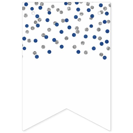 Bannière Mariée Bleu foncé Argent Confetti (Deuxième drapeau)