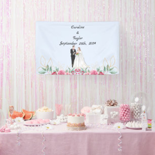 Bannière mariée, salle de réunion et fête de maria