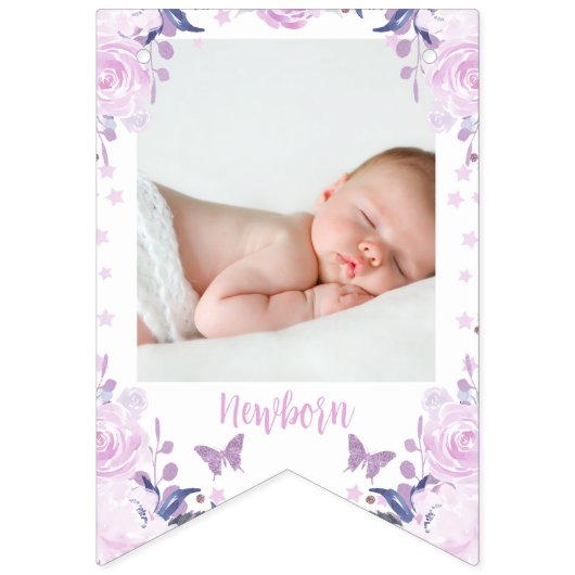 Bannière mensuelle de Parties scintillant florale  (Deuxième drapeau)