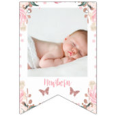 Bannière mensuelle rose Parties scintillant floral (Deuxième drapeau)