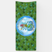 Bannière Mermaid Warrior Green Scales (Vertical)