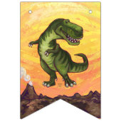 Bannière mignonne de fête d'anniversaire de T-Rex (Premier drapeau)