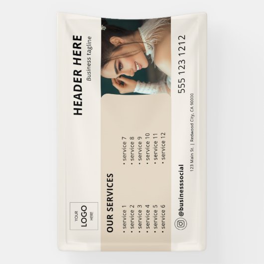 Bannière minimaliste en beige (Verticale)