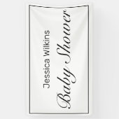 Bannière minimaliste moderne en Baby shower noir b (Vertical)