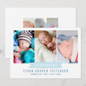 Bannière moderne Baby Boy Photo Faire-part de nais (Devant / Derrière)