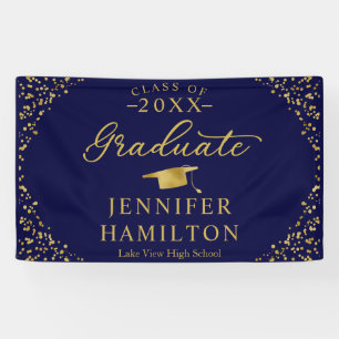 Bannière Moderne Bleu Gold Graduate