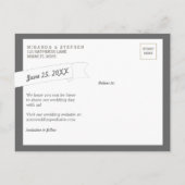 Bannière moderne Enregistrer la date Mariage Carte (Dos)