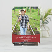 Bannière moderne Faire-part / Rouge (Debout devant)