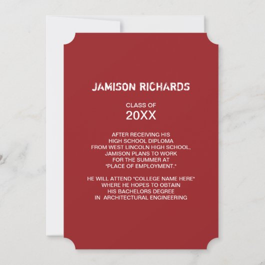 Bannière moderne Faire-part / Rouge (Dos)