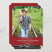 Bannière moderne Faire-part / Rouge (Devant / Derrière)