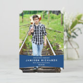 Bannière moderne Faire-part / Royal Blue (Debout devant)