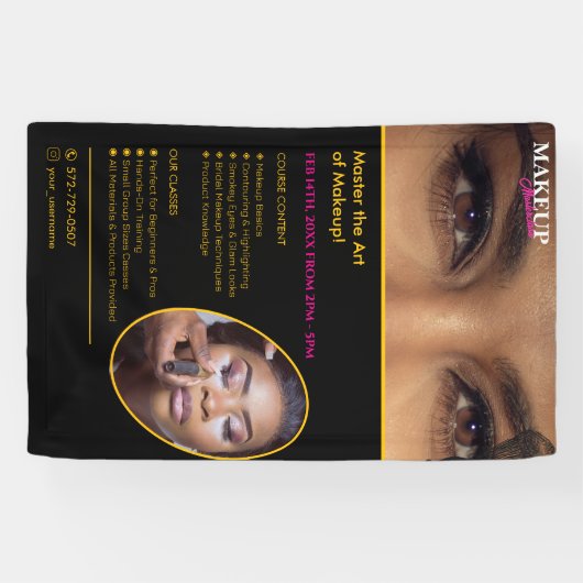 Bannière modifiable de classe de maquillage (Horizontal)