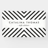 Bannière Motif noir et blanc Retro Mod (Horizontal)