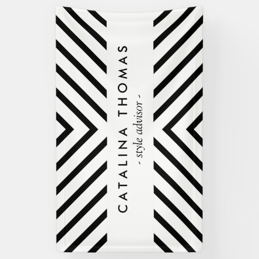 Bannière Motif noir et blanc Retro Mod (Vertical)