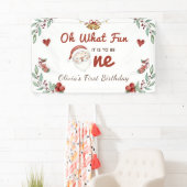 Bannière Noël Père Noël Premier anniversaire (En situation)