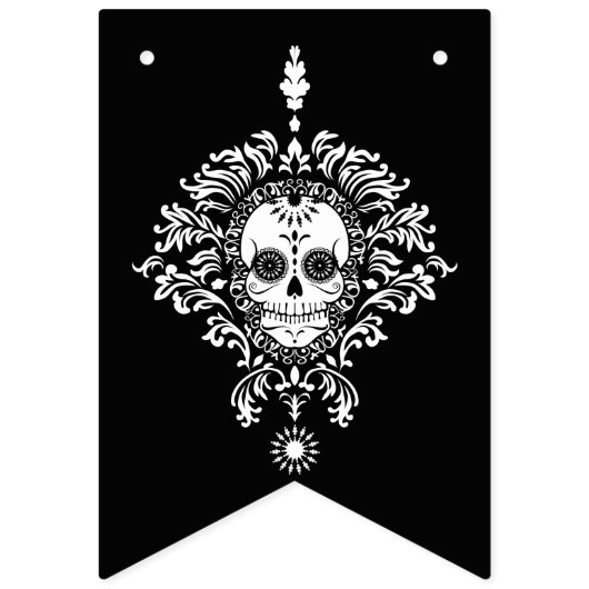 Bannière noire et blanche de damassé morte de (Premier drapeau)
