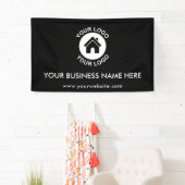 Bannière noire promotionnelle avec texte de logo d (En situation)