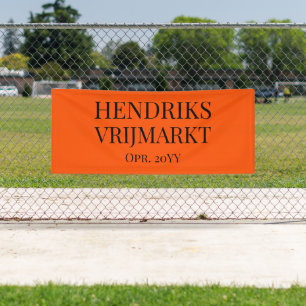 Bannière Op Maat Oranje Vrijmarkt Texte noir -