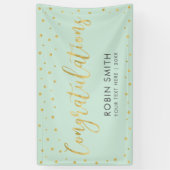 Bannière Or & Menthe | Félicitations pour la fête (Vertical)